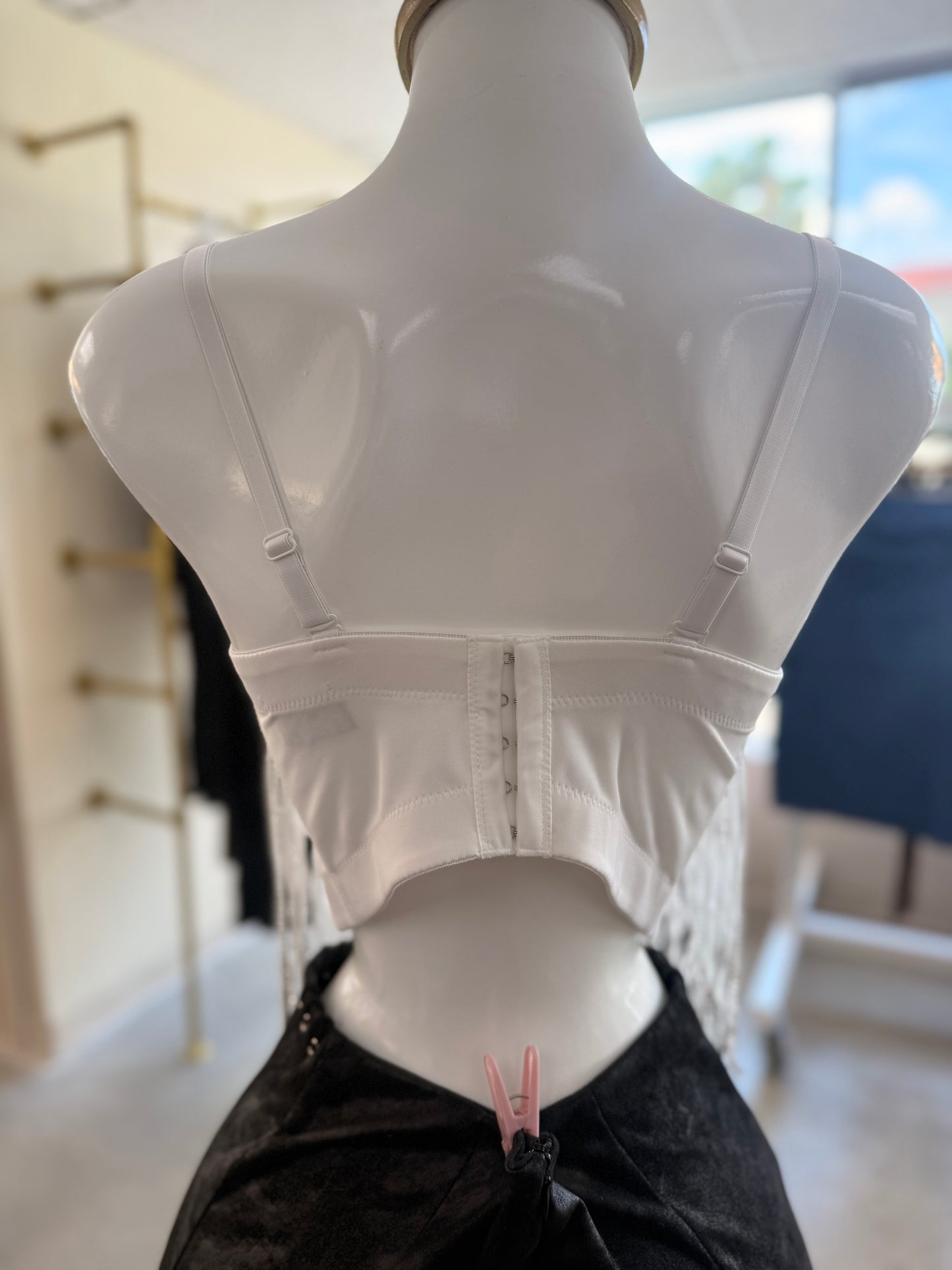 White Fringe Corset