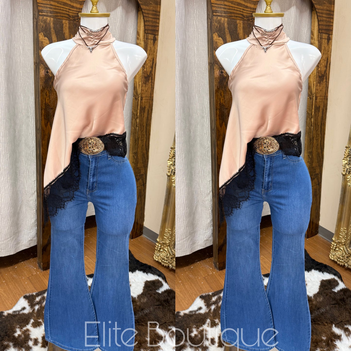 Satin asymmetrical top