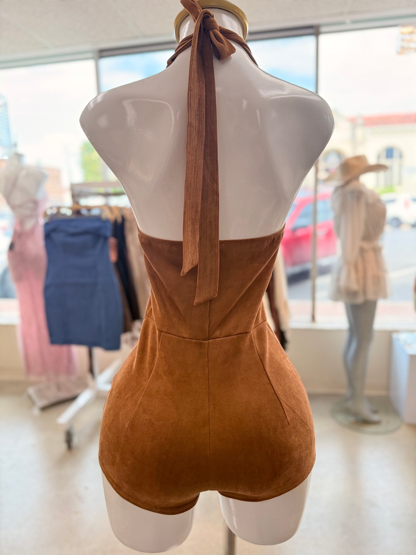 Suede Romper