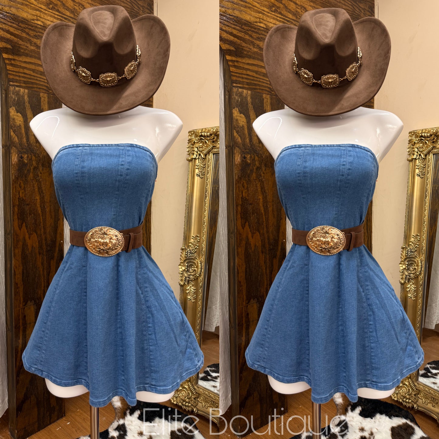 Denim mini dress