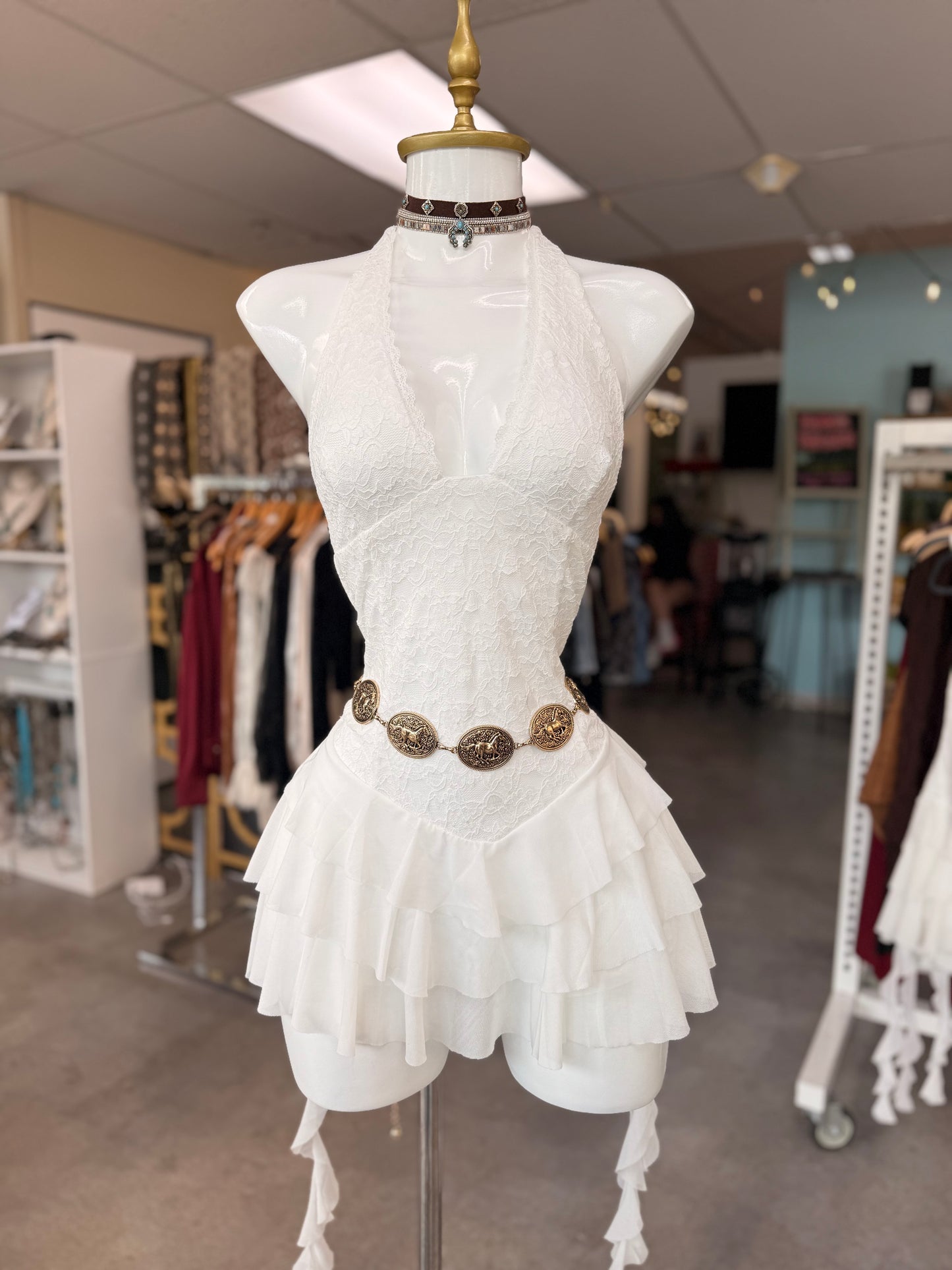 White romper dress