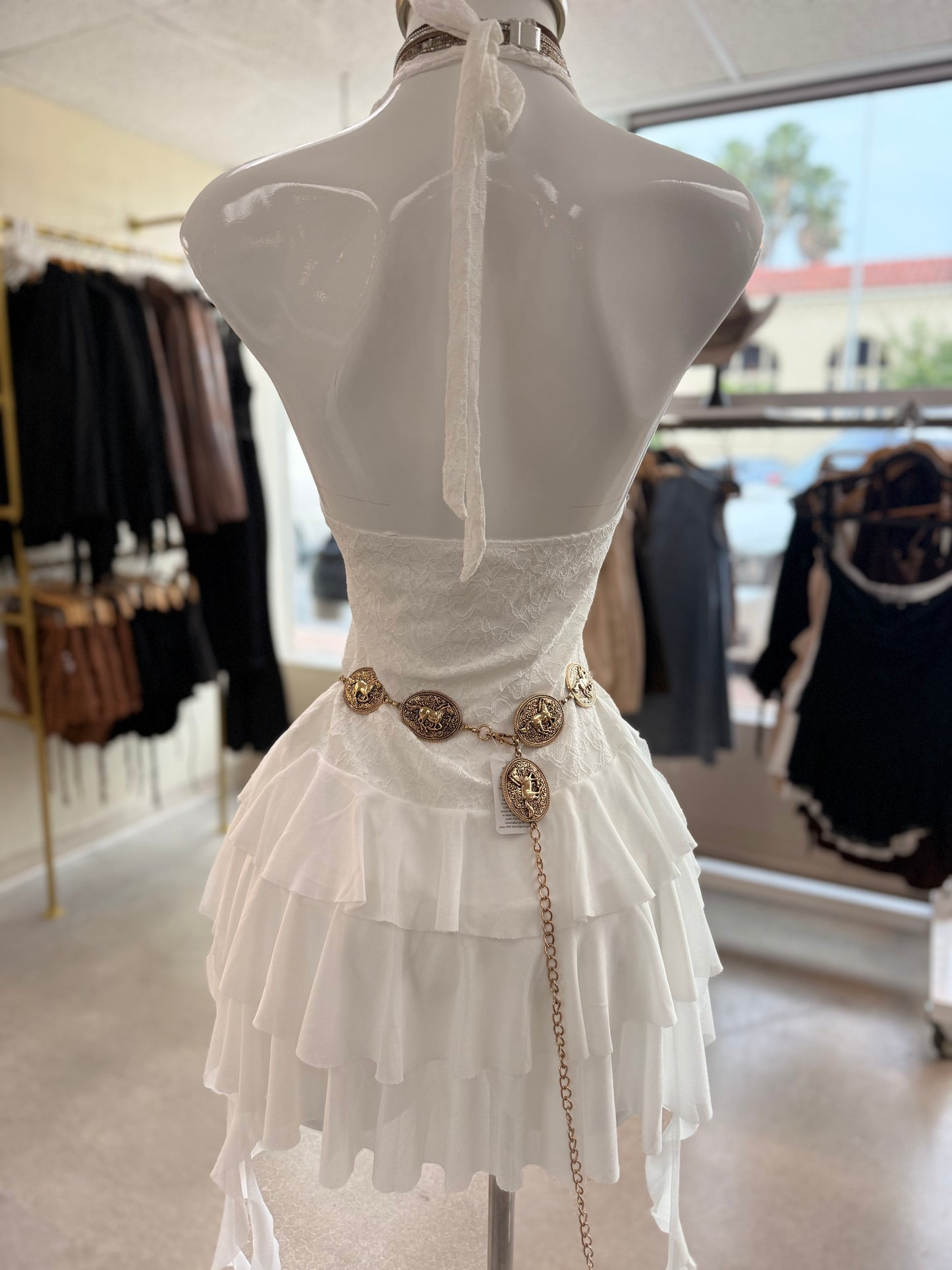 White romper dress