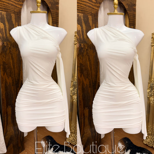 Off shoulder Side Tie Mini dress