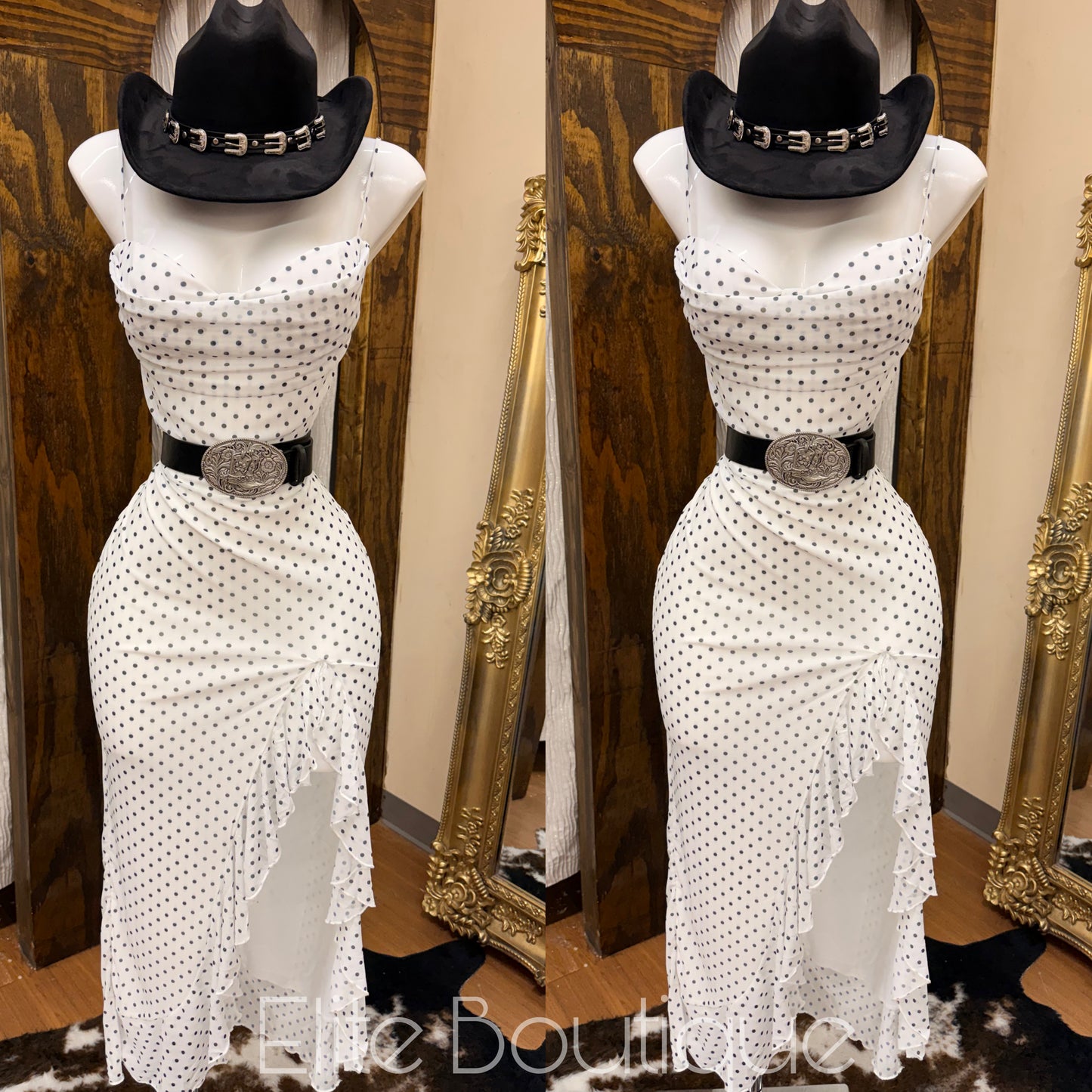Polka dot long dress