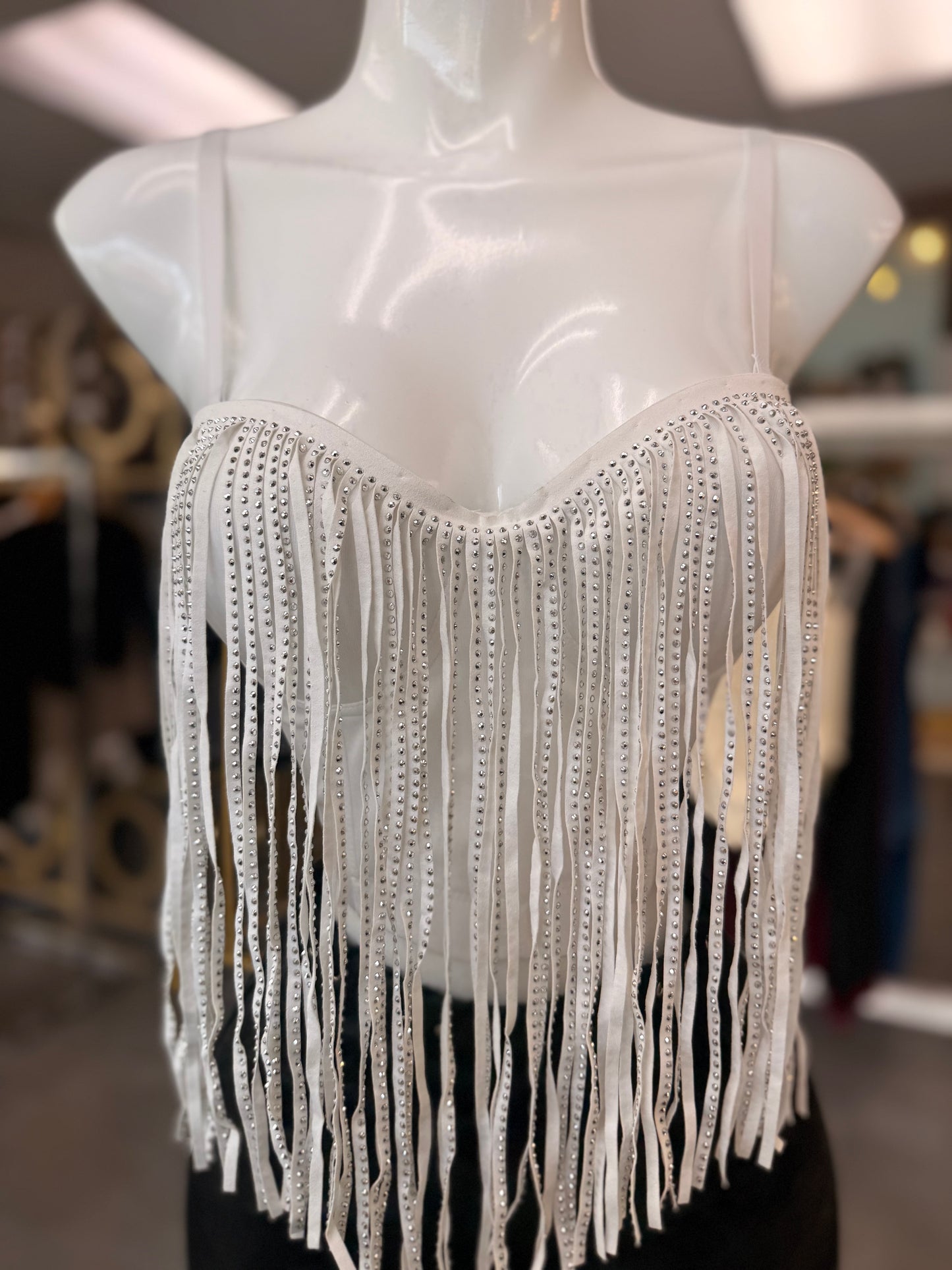 White Fringe Corset