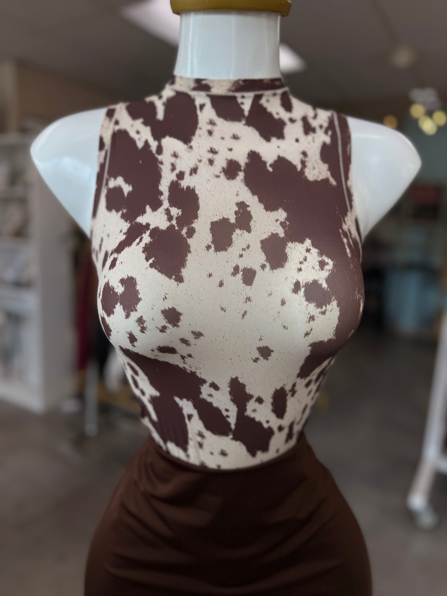 Cow sleeveless top